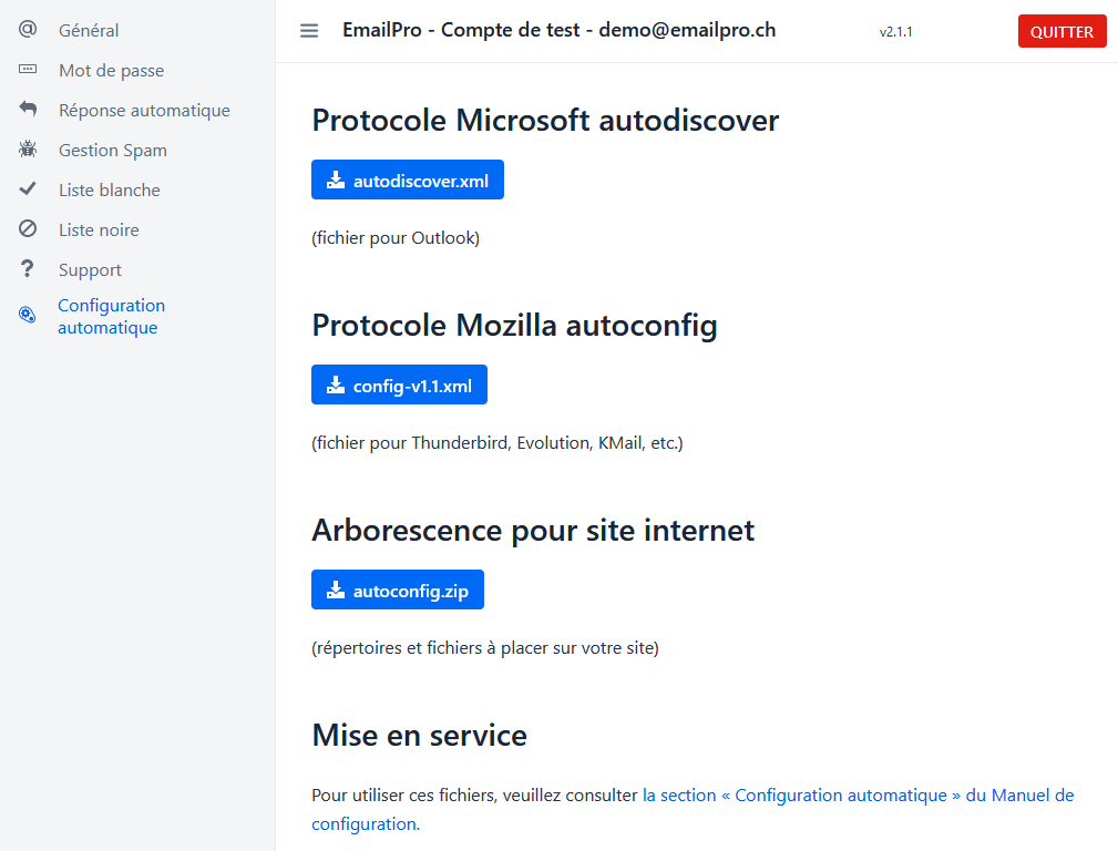 Configuration automatique